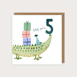 Stationery wholesaling: LMDCC06 Age 5 Crocodile (6 pack) PREORDER