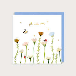 Stationery wholesaling: LMDFLO33 Get Well Soon (6 pack)