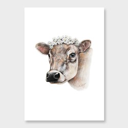 Cow art print by olivia bezett