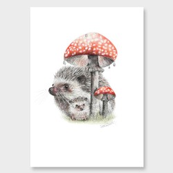Products: Mushroom umbrella art print by olivia bezett