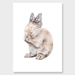 Little bunny art print by olivia bezett