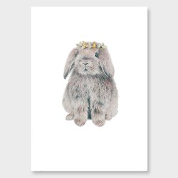 Products: Rainbow wreath bunny art print by olivia bezett