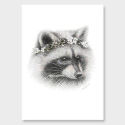 Raccoon art print by olivia bezett