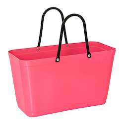 Large Tropical Pink Hinza Bag - Green Plastic
