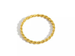 Twisted Gold Plated Sterling Silver Ring