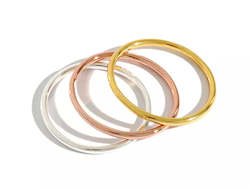 Jewellery: Gold/Rose Gold/Silver Sterling Silver Band