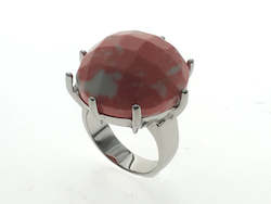 Jewellery: Coral Imitation sterling silver ring