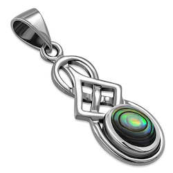 Paua Celtic Knot Sterling Silver Pendant