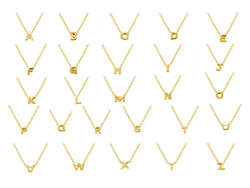 Alphabet Gold Plated Sterling Silver Necklace