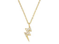 Jewellery: Lightning Bolt Gold Plated Sterling silver Necklace