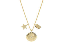 Jewellery: Gold Plated Sterling Silver Star Disk Necklace