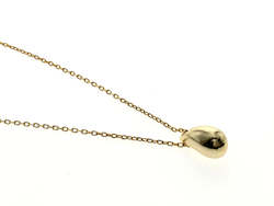 Jewellery: Gold Plated 18K Water Drop Sterling Silver Necklace