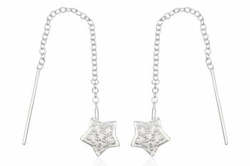 Jewellery: Star Cubic Zirconia Sterling Silver Earrings