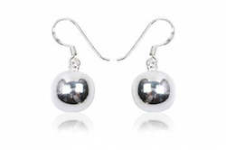 Jewellery: Ball 12mm Drop Sterling Silver Earrings