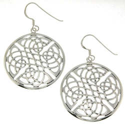 Jewellery: Celtic Large Sterling Silver Style Earrings