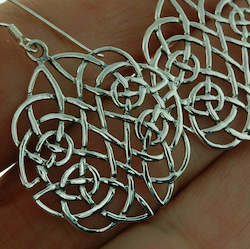 Celtic Large Sterling Silver Earrings.