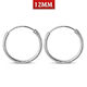 Hoop 1.2mm/12mm Plain Round Sterling Silver Earrings