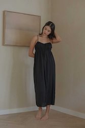 Ruched Bodice Dress in Black