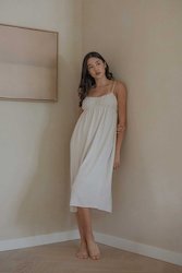 Clothing: Ruched Bodice Dress in Chalk