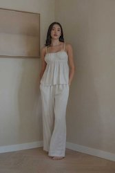 Clothing: Ruched Bodice Top in Chalk
