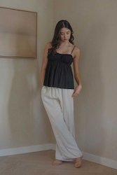 Ruched Bodice Top in Black