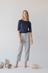 Tailored Cuffed Pants in Washi Cotton Blend