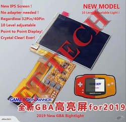 Electronic goods: GBA Backlight Backlit IPS LED Screen + PCB Module Lvl10 BRT Beat. AGS101
