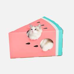 Cat Houses Beds: Cat House & Scratcher - Watermelon
