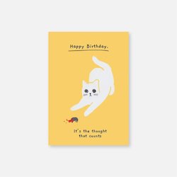 Cat Greeting Card - Thought That Counts