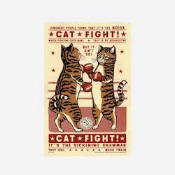 Cat Screen Print - Cat Fight!