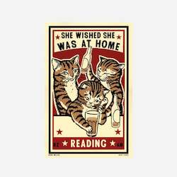 Cat Screen Print - At Home Reading