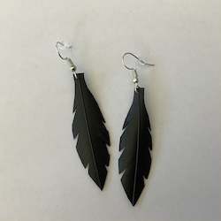 Frontpage: Small Black Feathered Earrings