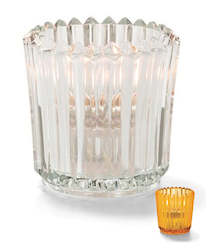 Internet only: Hollowick Ribbed Glass Tealights - 2 colours
