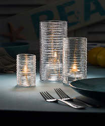 Internet only: Clear Typhoon Cylinder Candle Holders - 3 sizes
