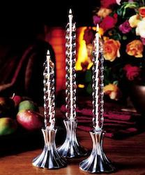 Internet only: Swirl Taper  Handcrafted Glass Candles (Candle holder/stand not included)