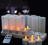 Internet only: Frosted Plastic LED Candle Holders