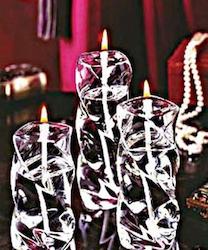 Internet only: Swirl Pillar Handcrafted Glass Oil Candle
