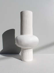 All Ceramics: Fluted Large White Vessel