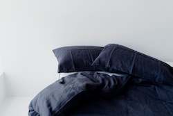 French Flax Linen Pillowcase Pair - Midnight