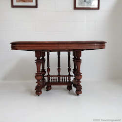 French Furniture: Antique Oak French Dining Table