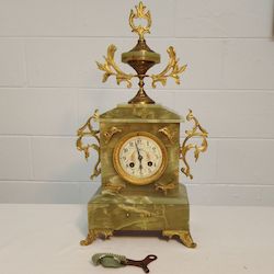 Napoleon III Onyx Mantle Clock
