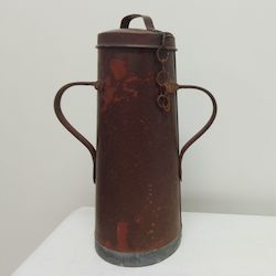 Vintage French Copper and Iron Milk Churn