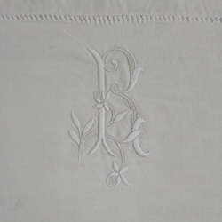 Vintage French Embroidered Sheet - R