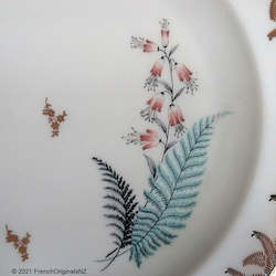Six Vintage Fine Porcelain Dinner plates with a Fern design.