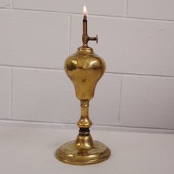 19th Century French Brass Whale Oil Lamp - GARDON