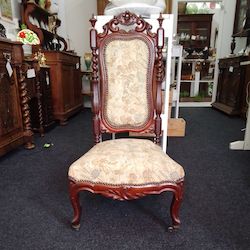 French Furniture: French Antique Second Empire Slipper Chair