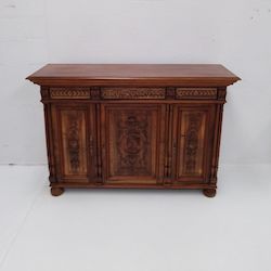 French Furniture: French Antique Walnut and Beechwood Sideboard