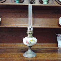 Home Decor: White Ceramic French Oil Lamp