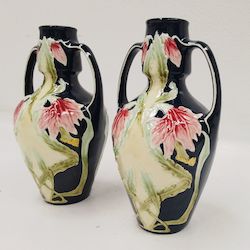 Pair French Art Nouveau Vases