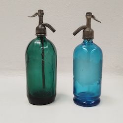 Home Decor: French Antique Glass Soda Bottles